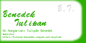 benedek tulipan business card